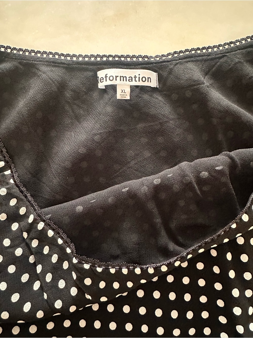 Reformation Black & White Polka Dot Skater Skirt - Picture 3 of 4